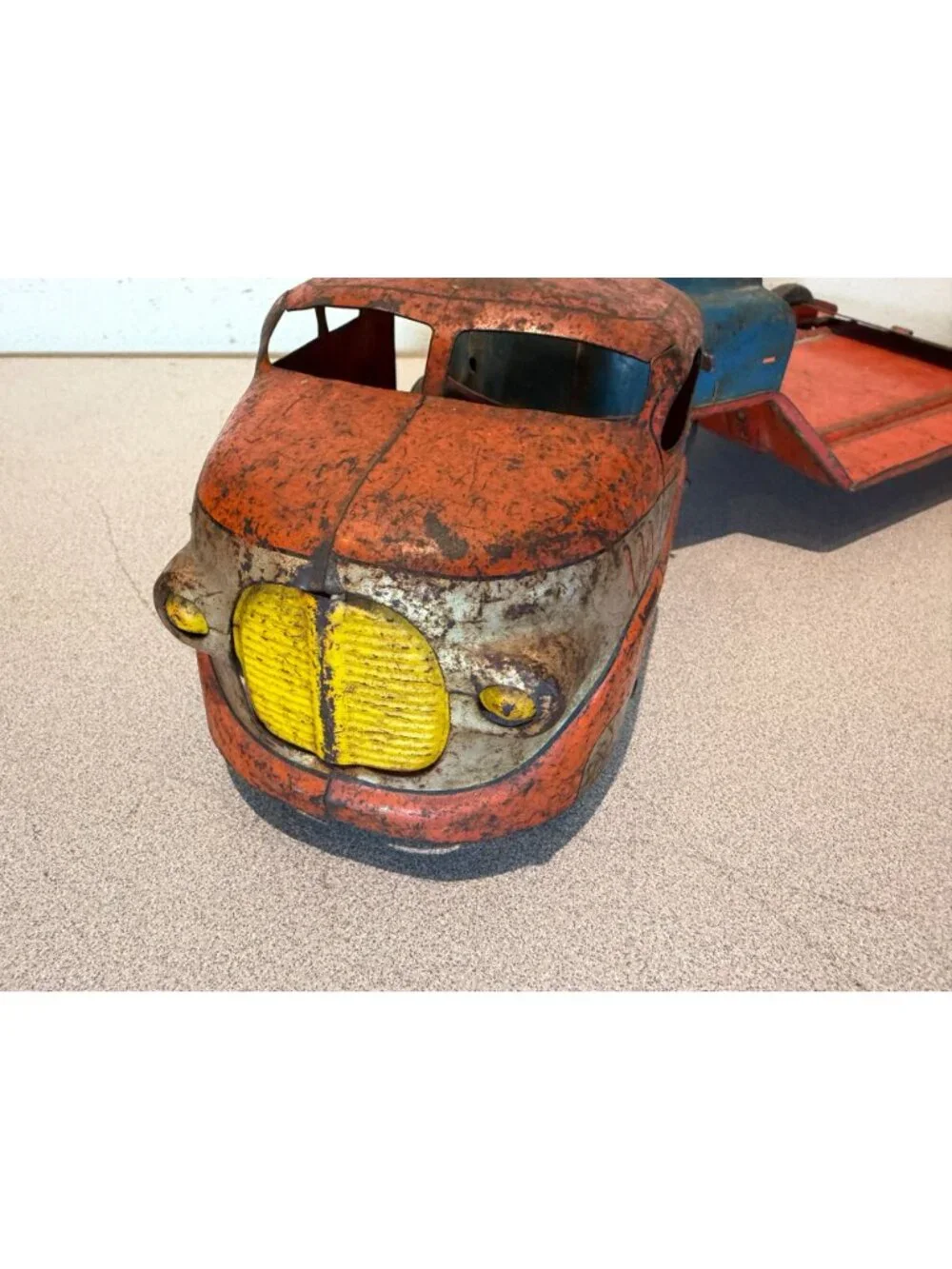 Vintage 1930-40’s Buddy L Wyandotte Express Press Steel Truck & trailer large!